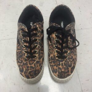 Tretorn Leopard Print Sneakers with Black Laces